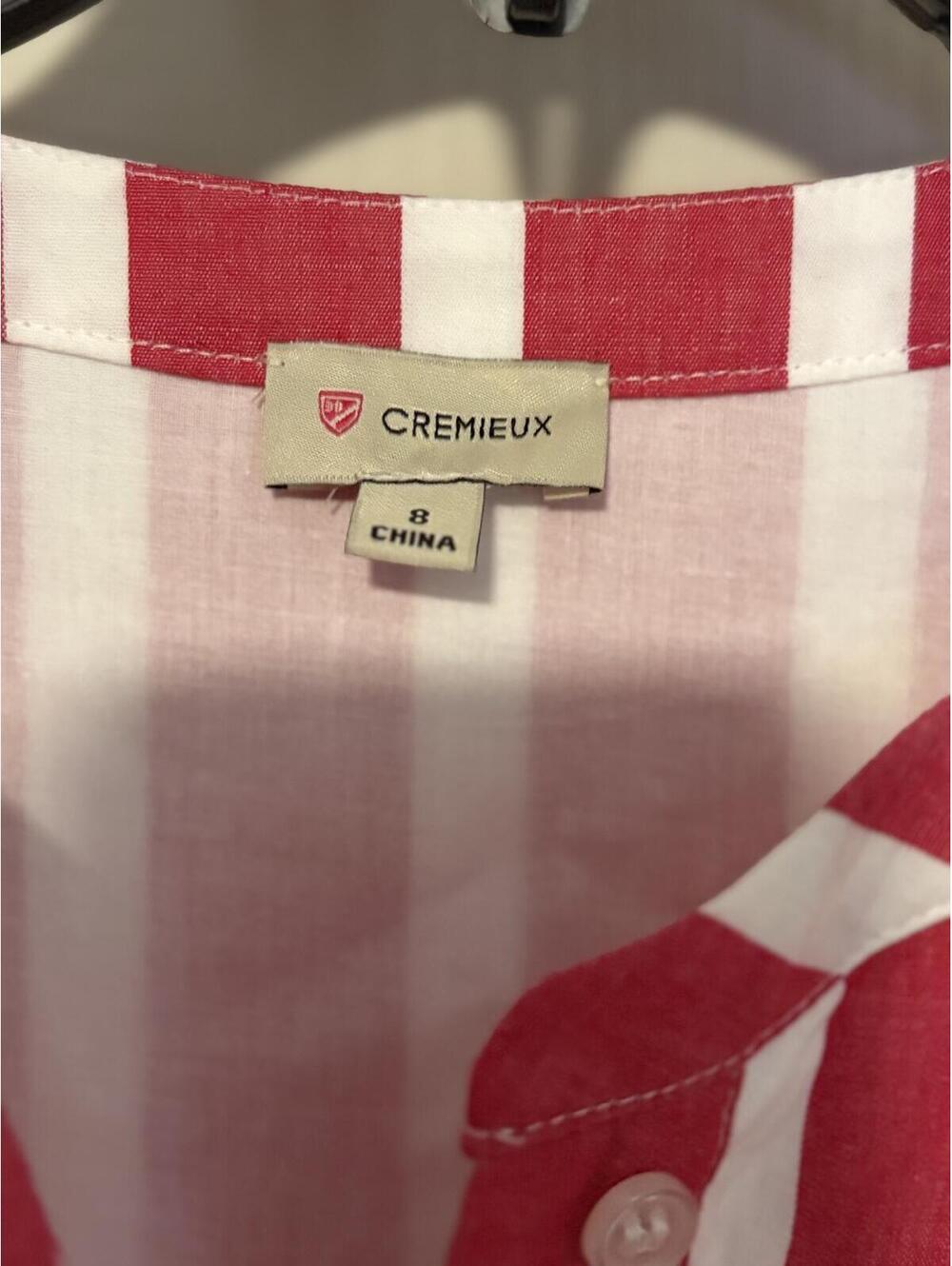 Cremieux Red White Stripe Shirt Dress Cottagecore Coastal Grandmother Americana - Picture 4 of 7